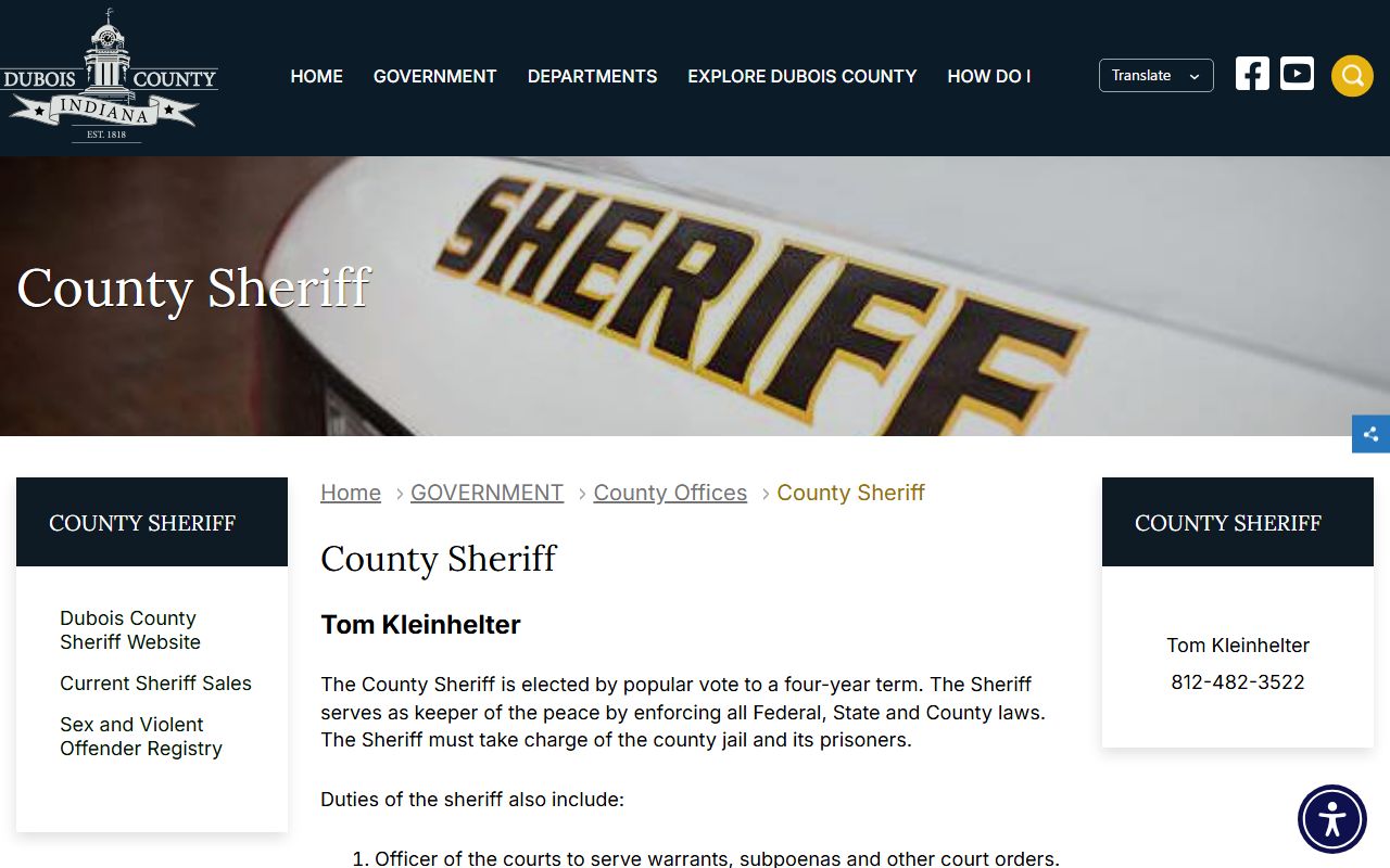 Dubois County sex offender registry