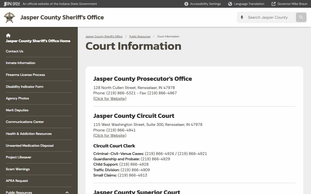 Jasper County sex offender registry