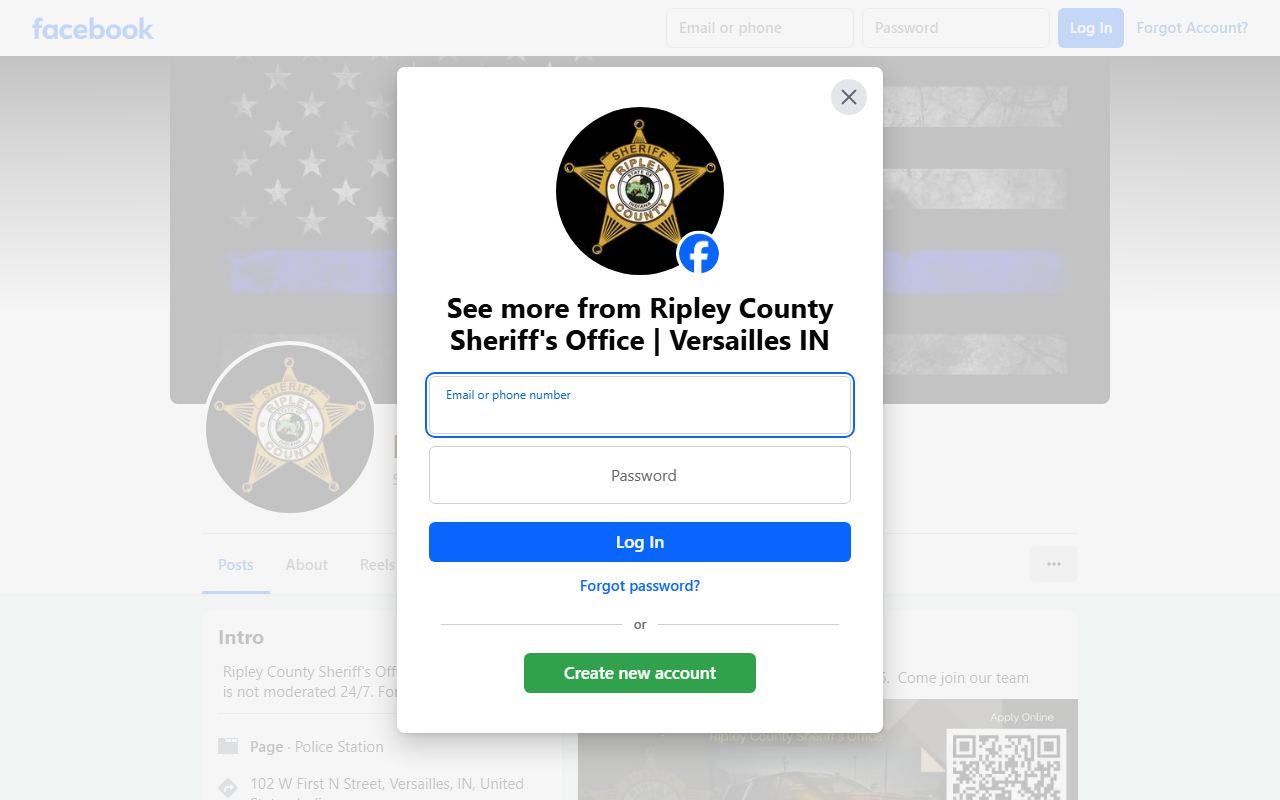 Ripley County Sheriff sex offender registry