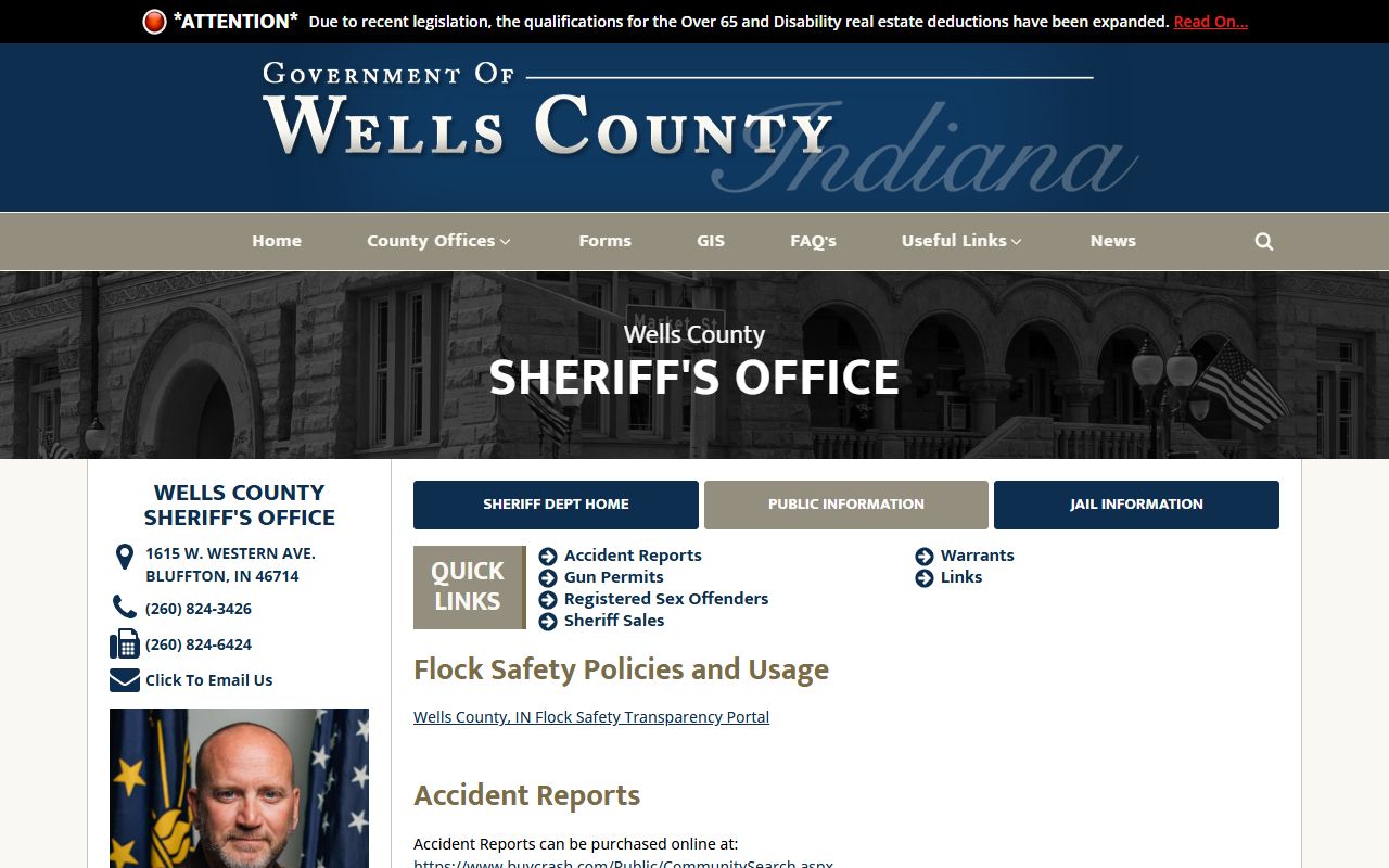 Wells County Sheriff sex offender registry
